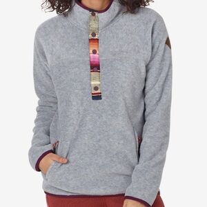 BUTTON ANOUK T-SNAP PULLOVER FLEECE SIZE LARGE